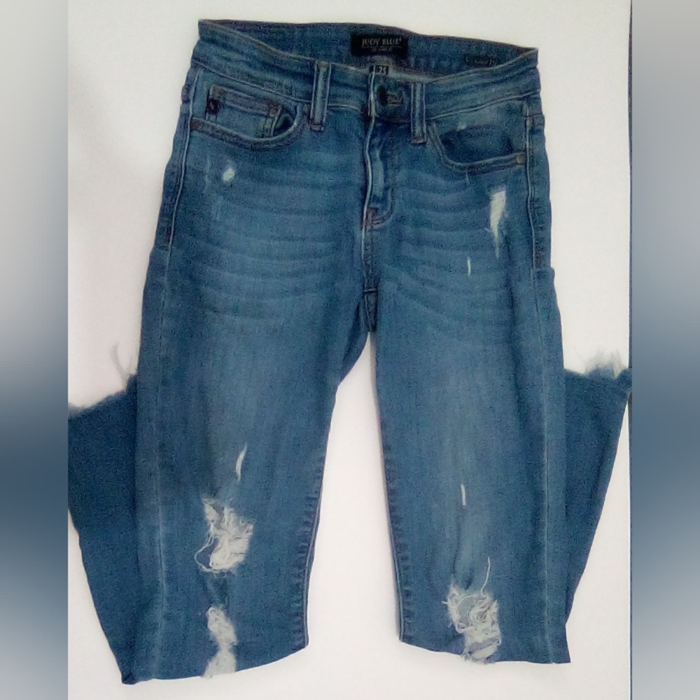 Judy Blue Los Angeles Straight Fit Leg  Distressed Jeans Size 25